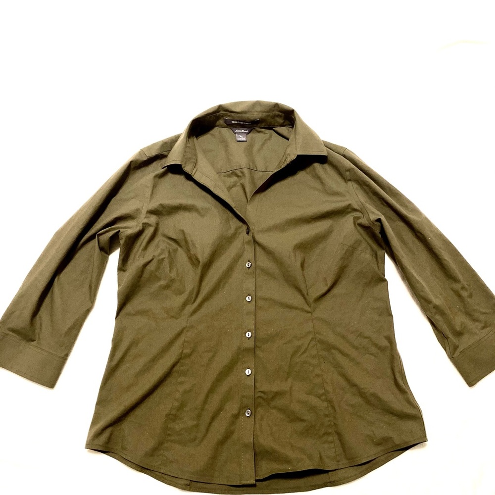 Women’s Eddie Bauer petite medium blouse olive